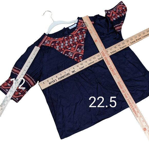 New Roberta Roller Rabbit embroidered tasseled skirt top set navy size XS/S - Picture 7 of 12